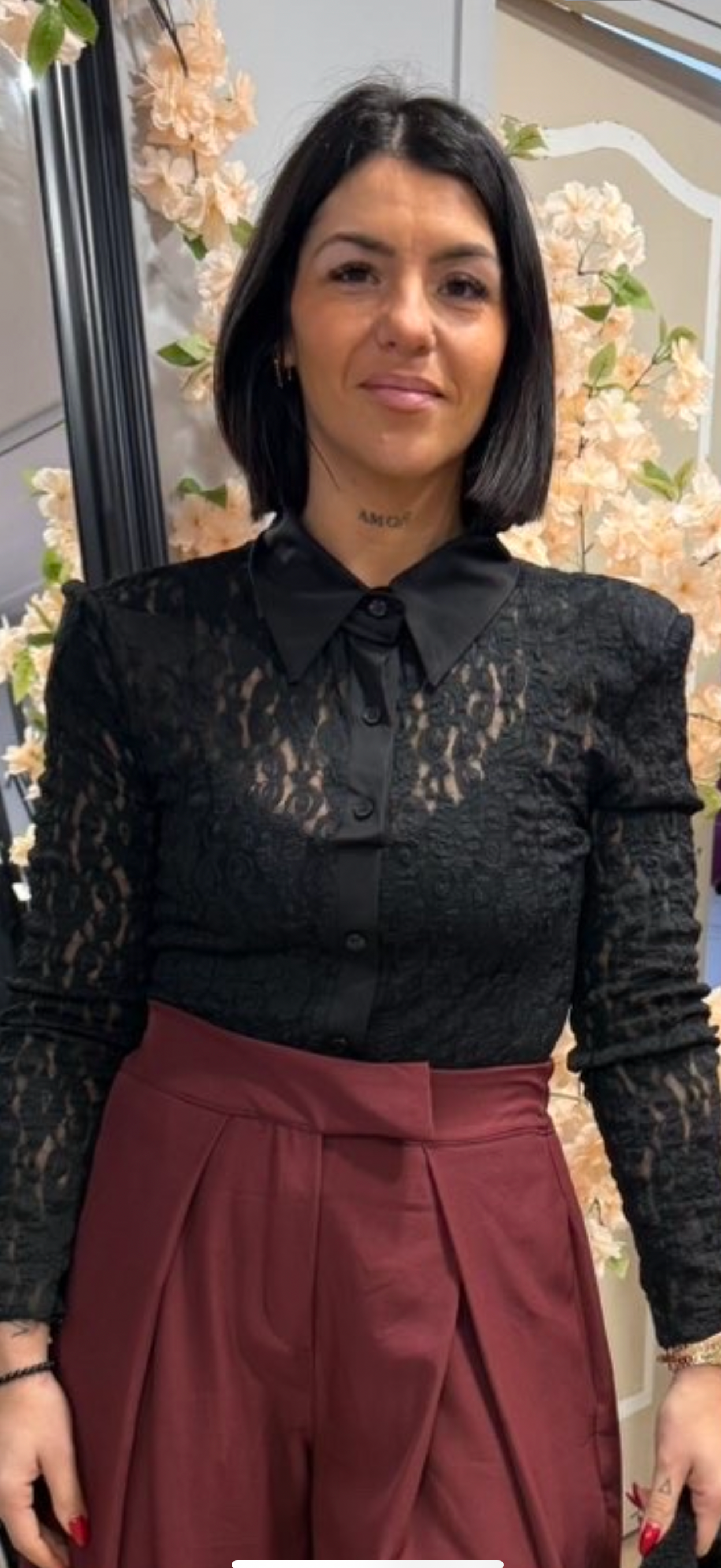 Chemisier en dentelle noir