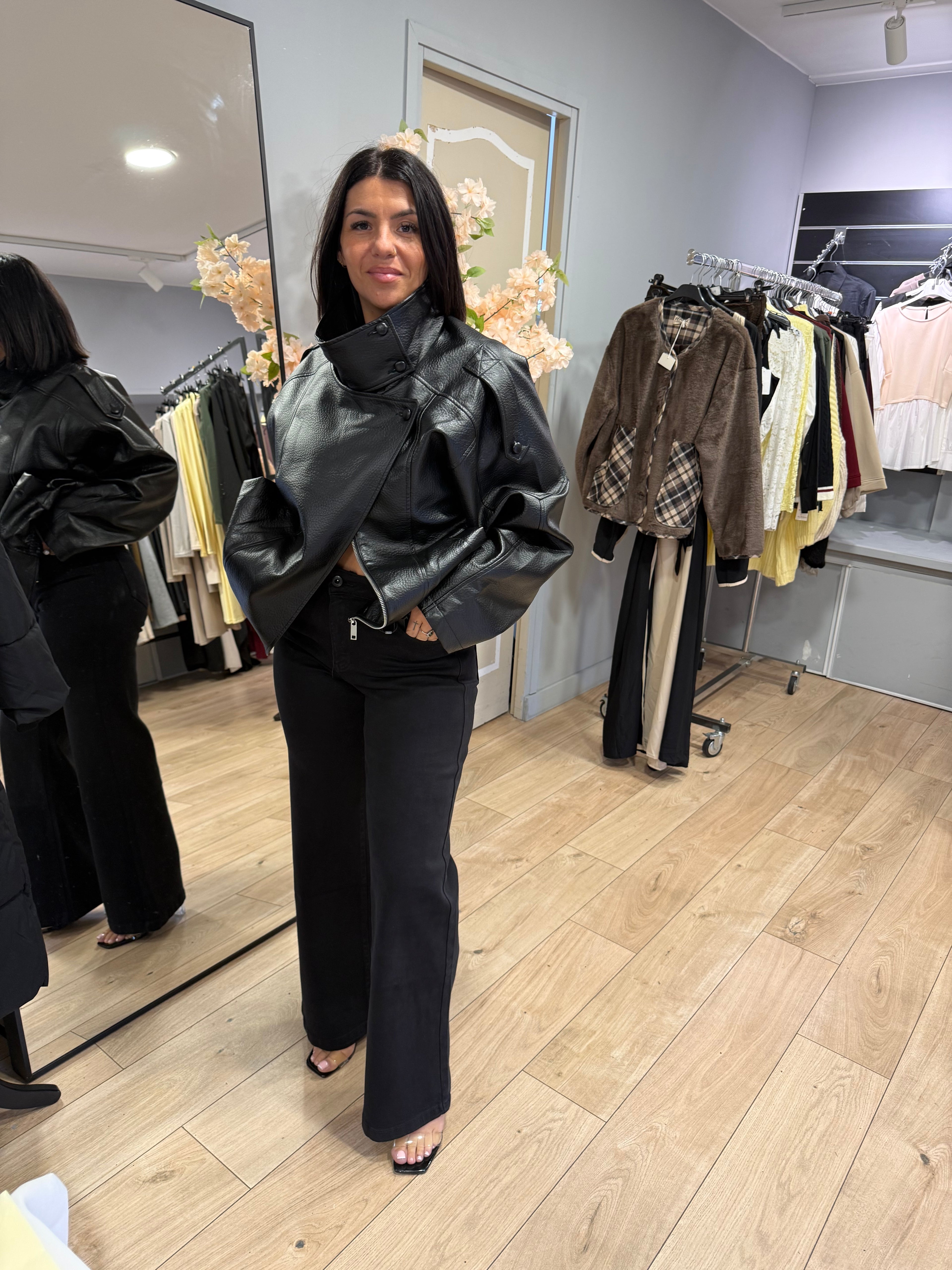 Veste cuir noir